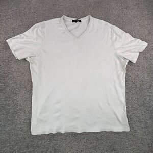 Robert Barakett Mens White Pima Cotton V Neck T Shirt XXL super soft